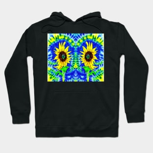 Tie Dye Sunflowers - Blue Aesthetic Psychedelic Hoodie
